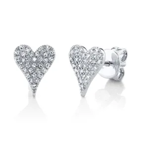 0.14 CT. DIAMOND PAVE HEART STUD EARRINGS - SC55006928