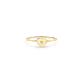 14k Diamond Nugget Heart Ring