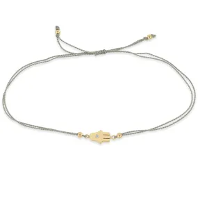 14k Midi Bitty Diamond Hamsa Cord Bracelet