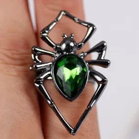 1pc Halloween Funny Ring Spider Design Set Crystal Ring For Men LJH23