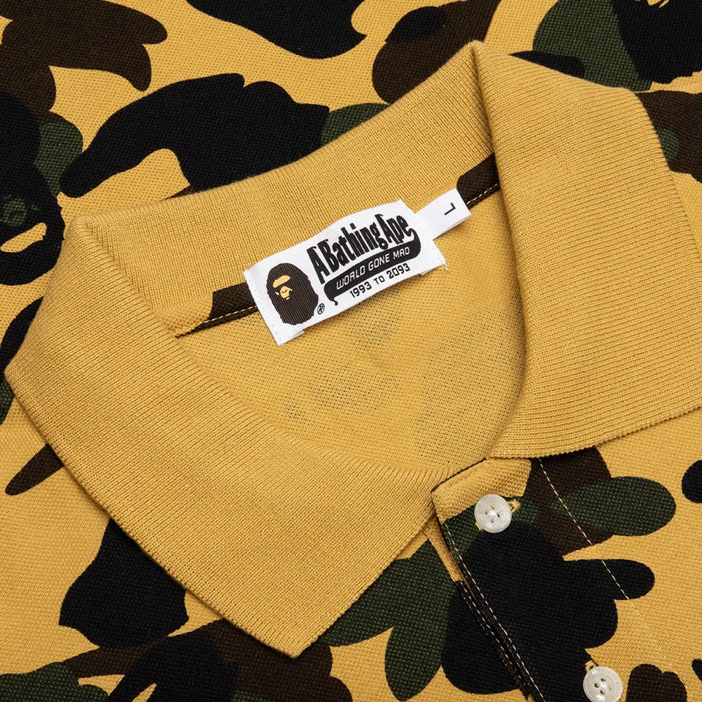 1st Camo One Point Relaxed Fit Polo - Yellow