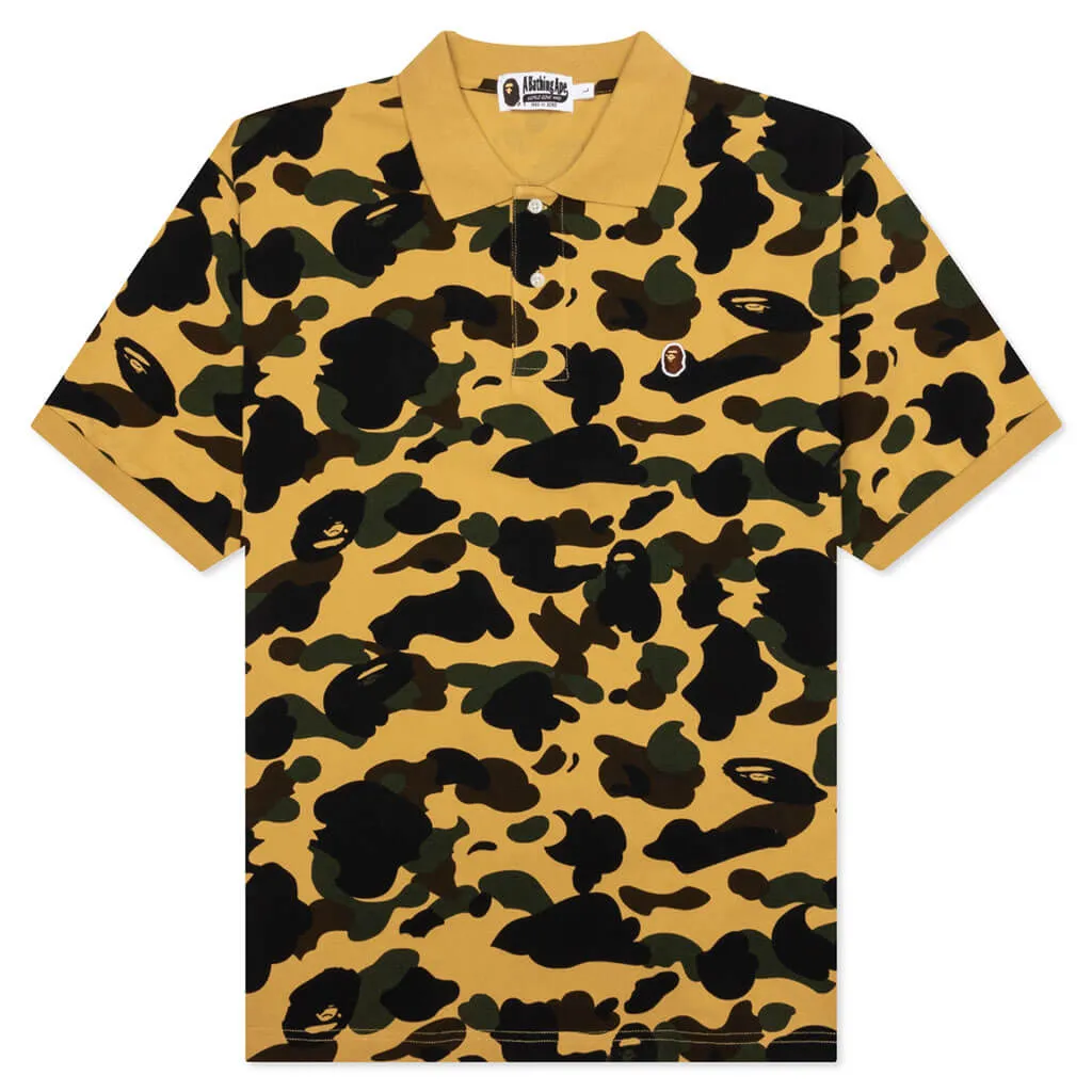 1st Camo One Point Relaxed Fit Polo - Yellow