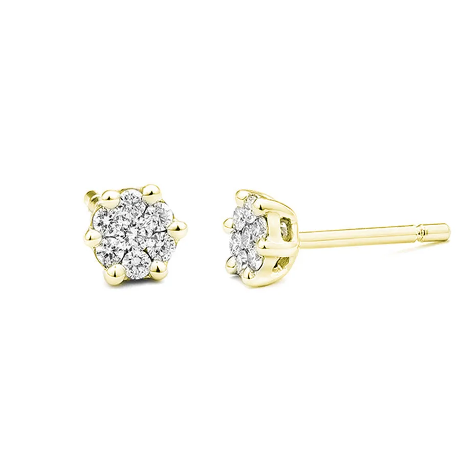 AFJ Diamond Collection - Diamond Stud Earrings, 18k Yellow Gold