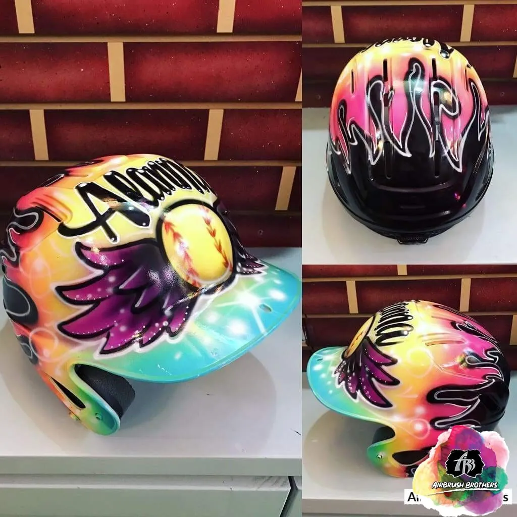 Airbrush Winged Ball Design (Full Helmet)