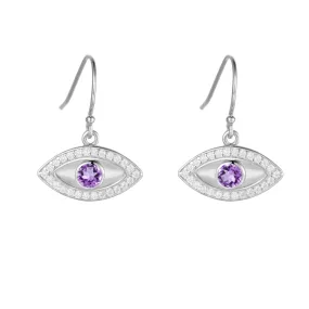 Amethyst Evil Eye Earrings