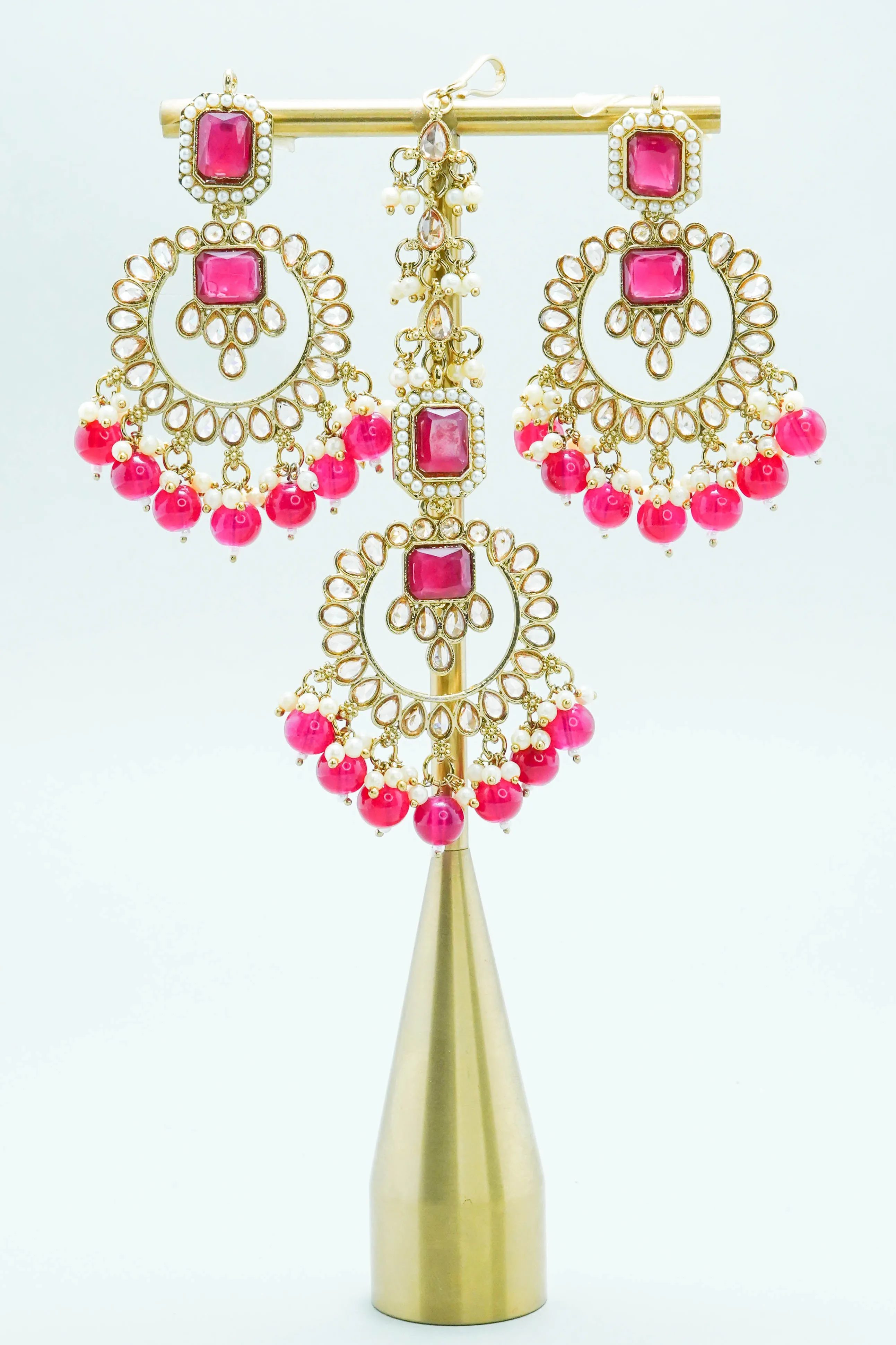 ANVI POLKI EARRINGS WITH TIKKA