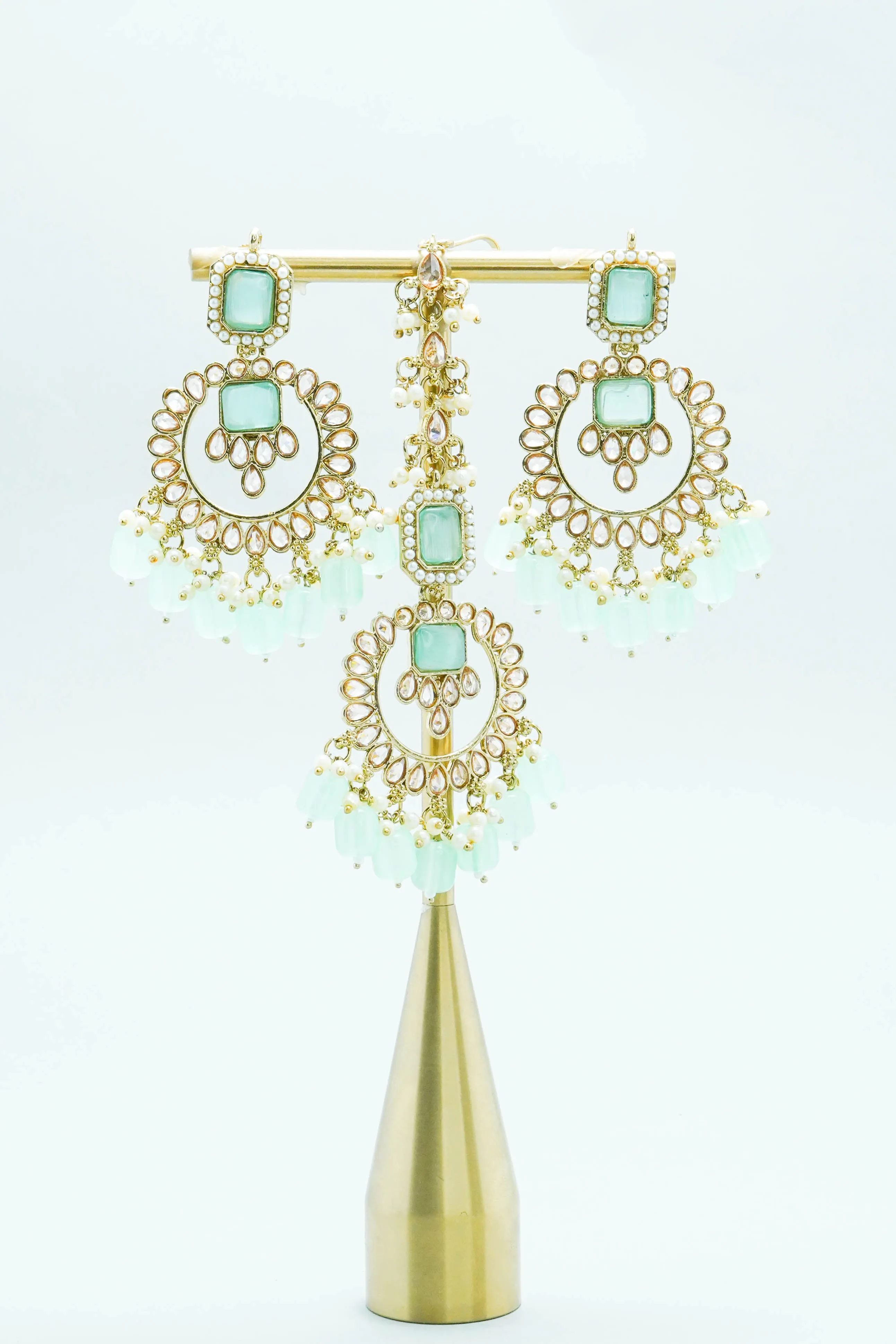 ANVI POLKI EARRINGS WITH TIKKA