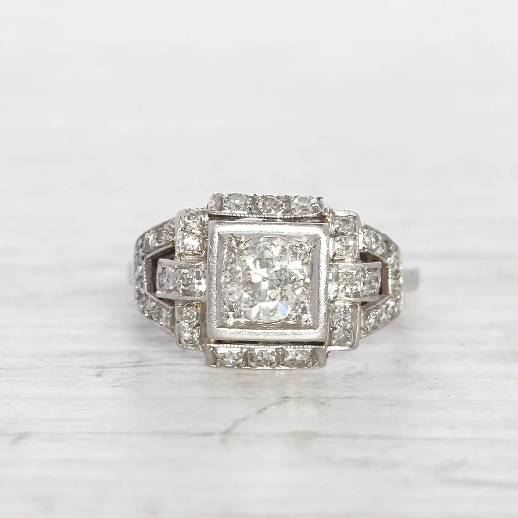 Art Deco 0.75 Carat Old European Cut Diamond Cluster