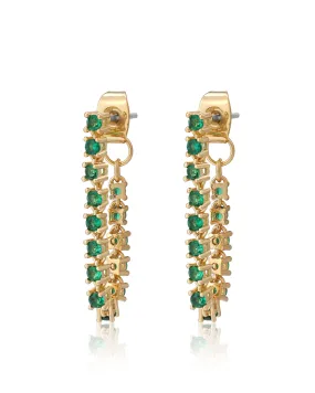 Ballier Chain Studs- Emerald Green- Gold