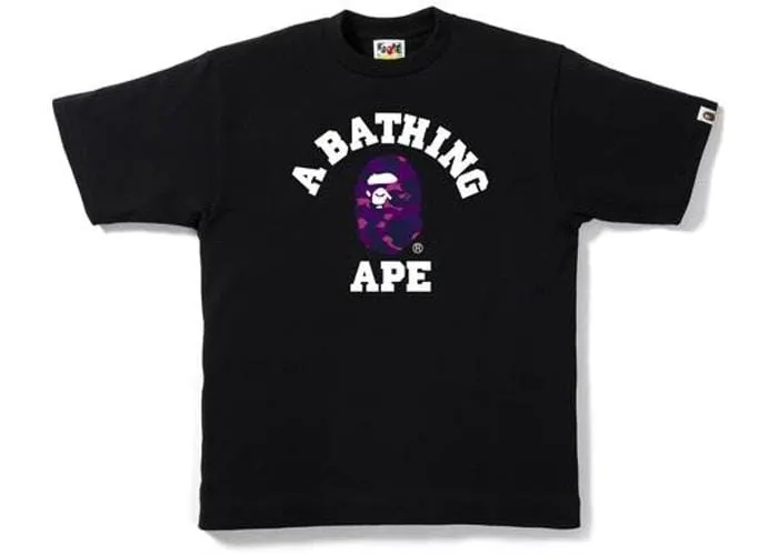 BAPE CAMO COLLEGE TEE BLACK/PURPLE