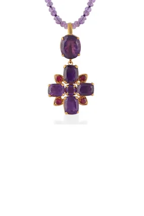 BATHSHEBA AMETHYST RUBY CROSS PENDANT