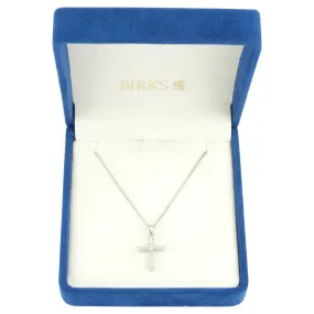 Birks White Gold and Diamond Cross Pendant on Chain