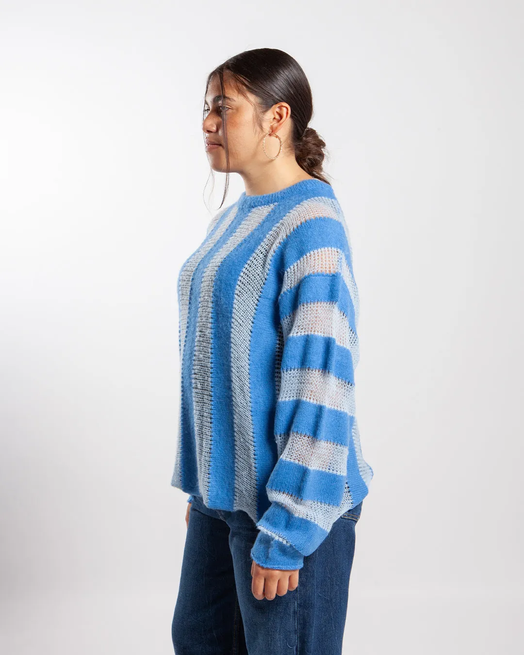 Brain Dead Fuzzy Threadbare Sweater Light Blue