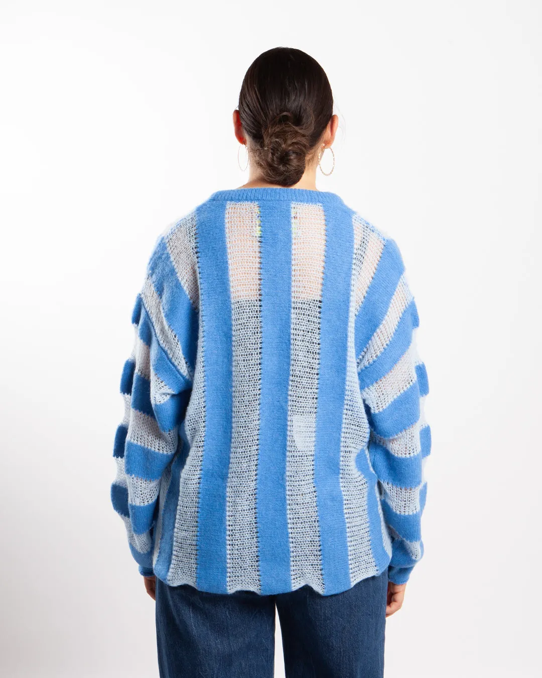 Brain Dead Fuzzy Threadbare Sweater Light Blue