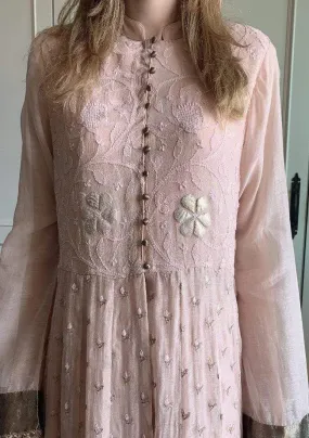 Buttoned Chikankari Anarkari Set