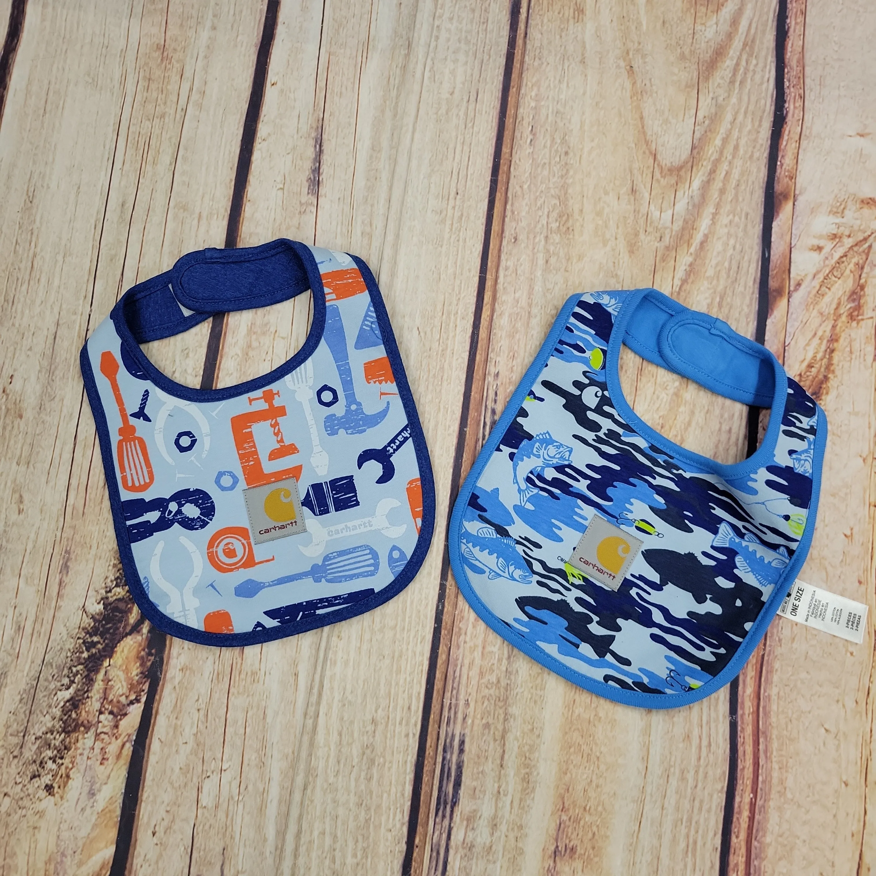 CARHARTT BOYS BLUE PRINTED BIB SET CG8866