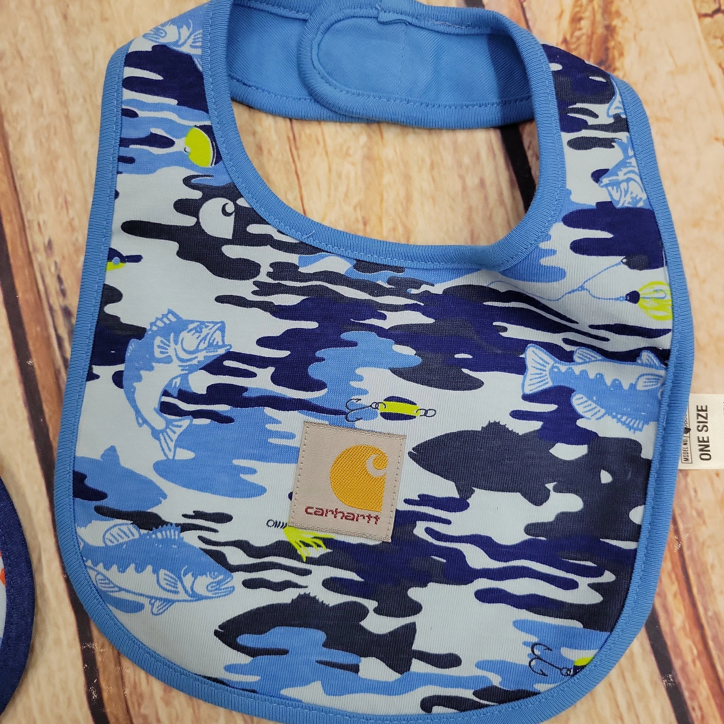 CARHARTT BOYS BLUE PRINTED BIB SET CG8866