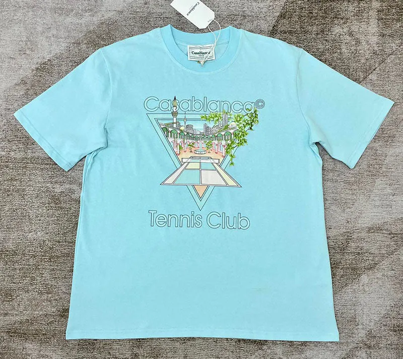 CASABLANCA Tennis Club Icon T-shirt Blue