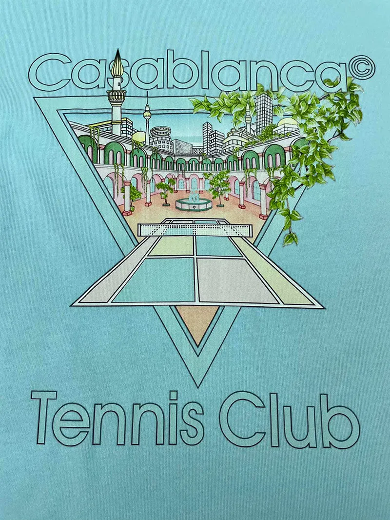 CASABLANCA Tennis Club Icon T-shirt Blue