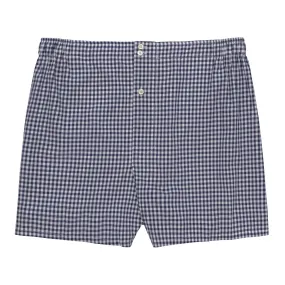 Checked Boxer Shorts in White and Blue