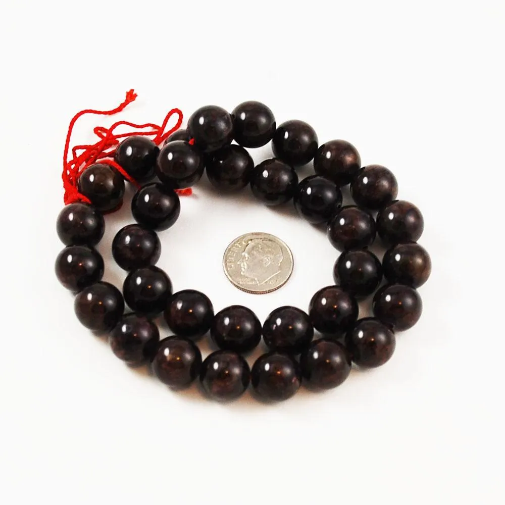 Chocolate Tourmaline Round Bead Strands