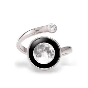 Cosmic Spiral Ring in Rhodium