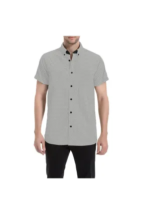 Dark Gray Polka Dot Men's All Over Print Short Sleeve Shirt