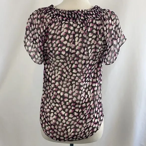 Diane Von Furstenberg Purple and Black Print Top