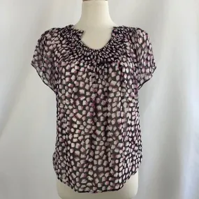 Diane Von Furstenberg Purple and Black Print Top