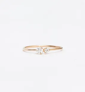 Double Prong Diamond Ring