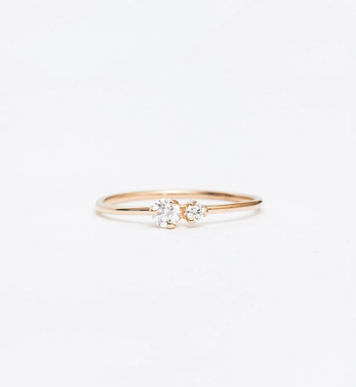 Double Prong Diamond Ring