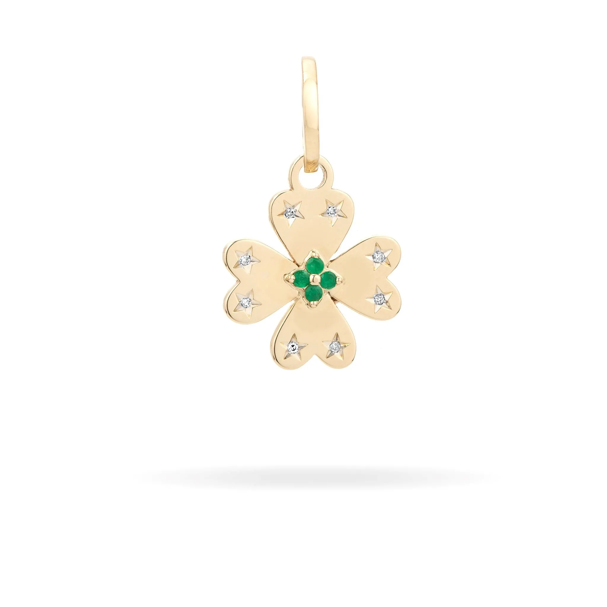 Emerald   Diamond Clover Charm