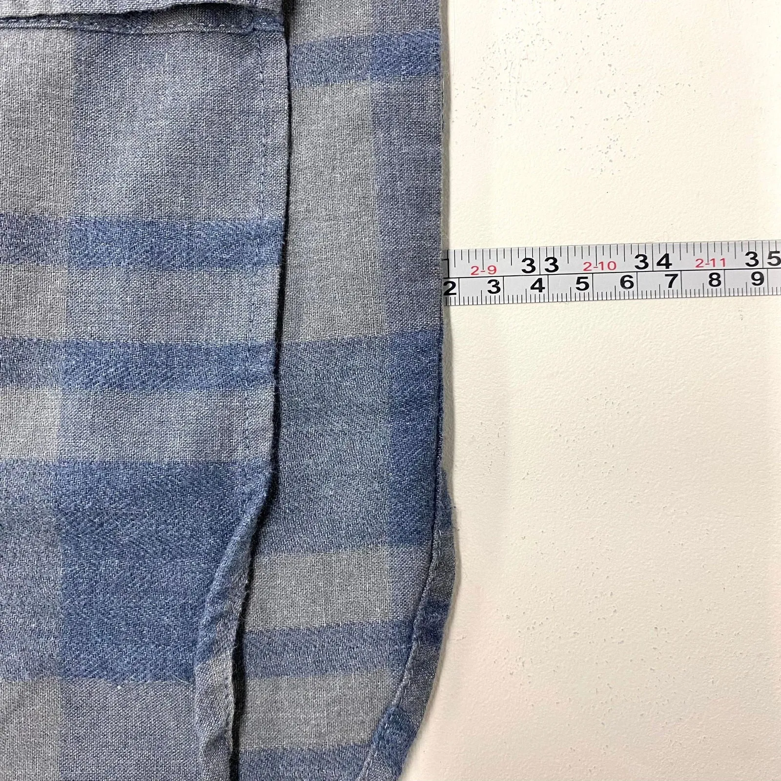 Five Four Mens Size 2X Gray/Blue Plaid Flannel Shirt L/s Pre-Owned