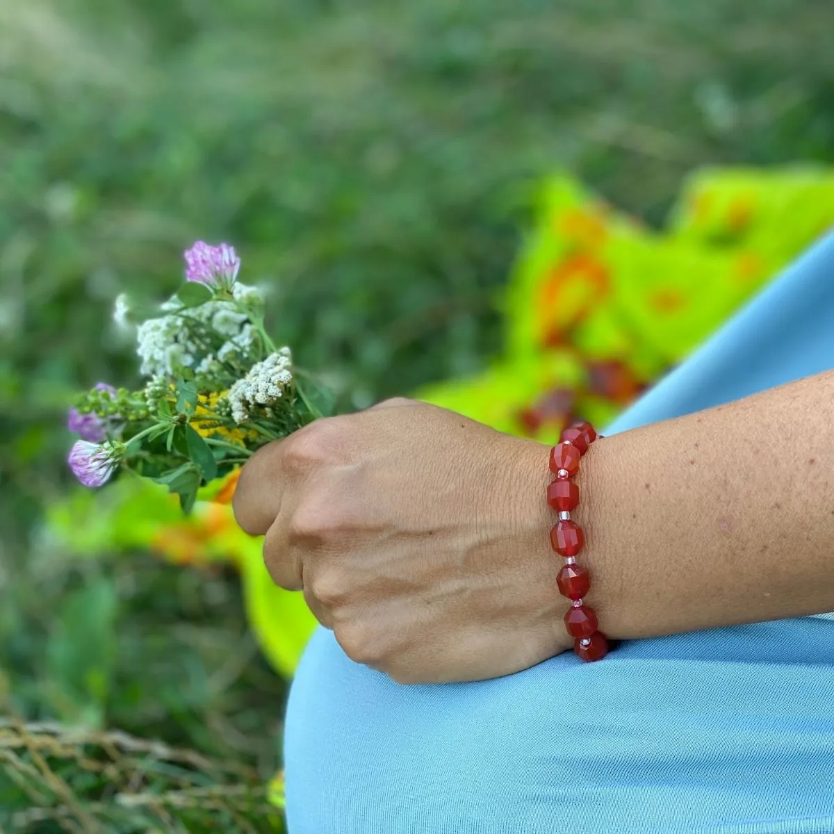 Healing Tube Carnelian Bracelet for Self-Esteem. Best crystal for self esteem