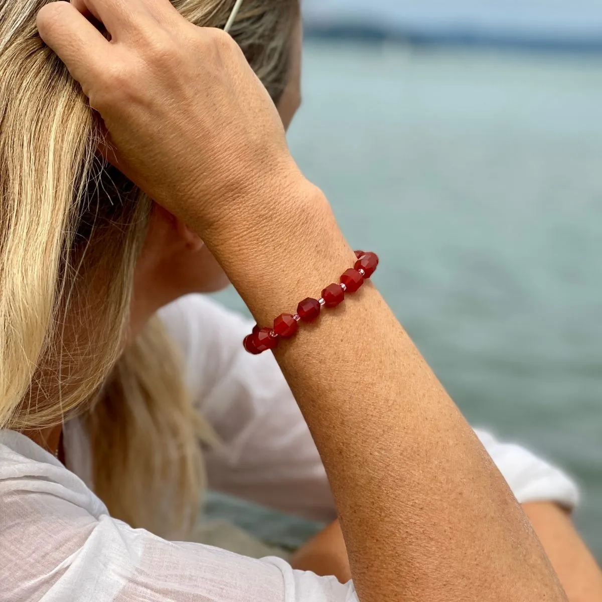 Healing Tube Carnelian Bracelet for Self-Esteem. Best crystal for self esteem