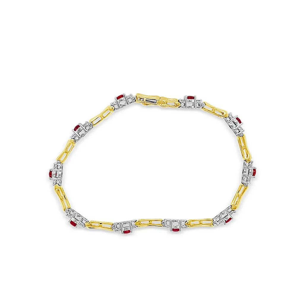 Irisa by Martin Binder Ruby & Diamond Two-Tone Bracelet