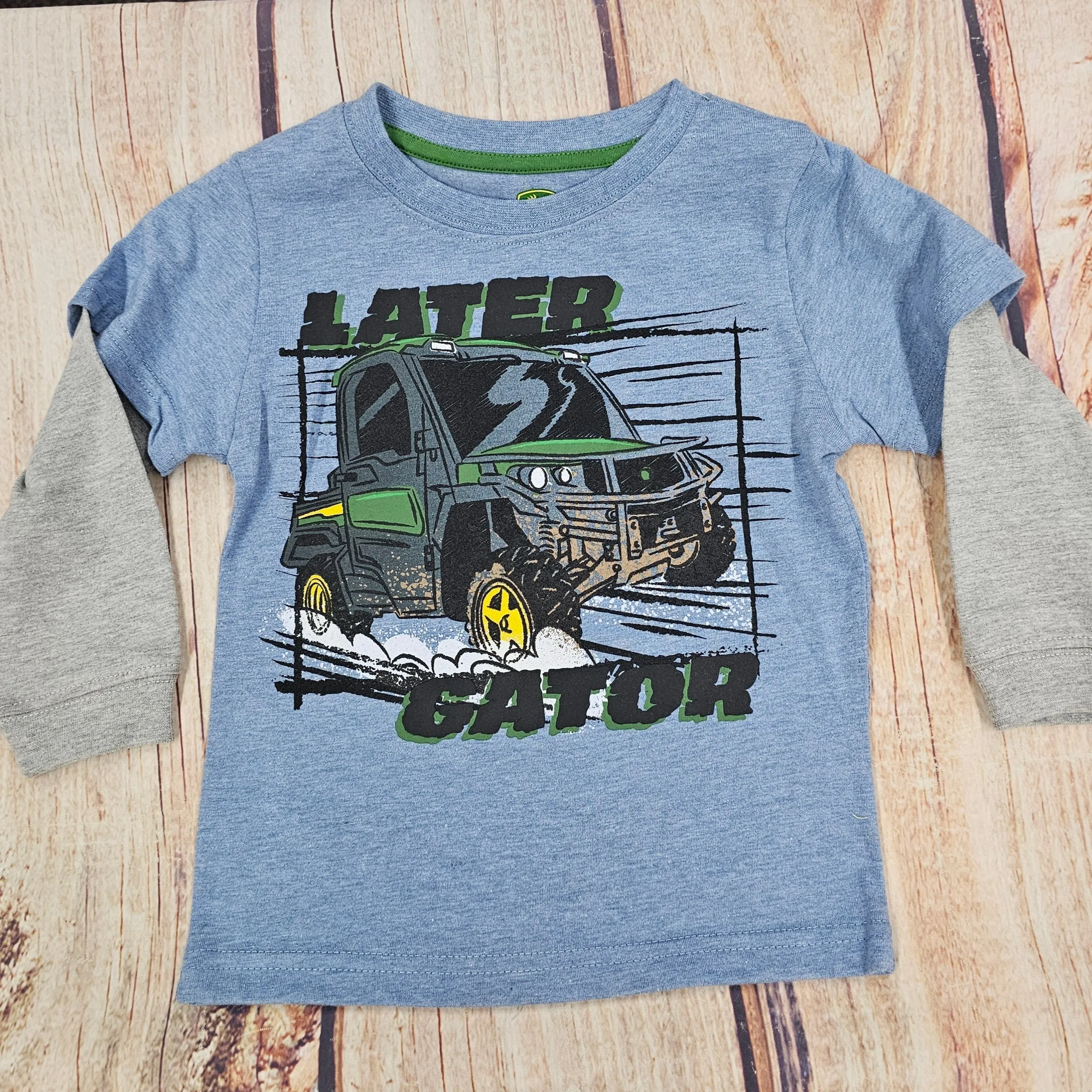 JOHN DEERE LATER GATOR L/S T-SHIRT CHAMBRAY HTHR/LT GRY J4T552BT