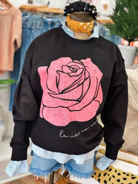 La Vie En Rose Sweatshirt - Black