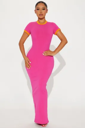 Loren Snatched Maxi Dress - Fuchsia/combo