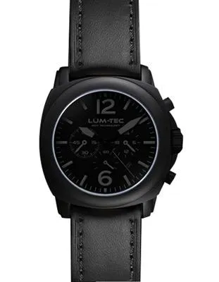 Lum-Tec Mens M-Series Quartz Chrono - Matte Black Dial Phantom Tinted - 44mm