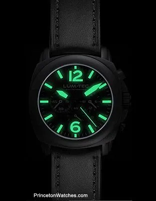 Lum-Tec Mens M-Series Quartz Chrono - Matte Black Dial Phantom Tinted - 44mm