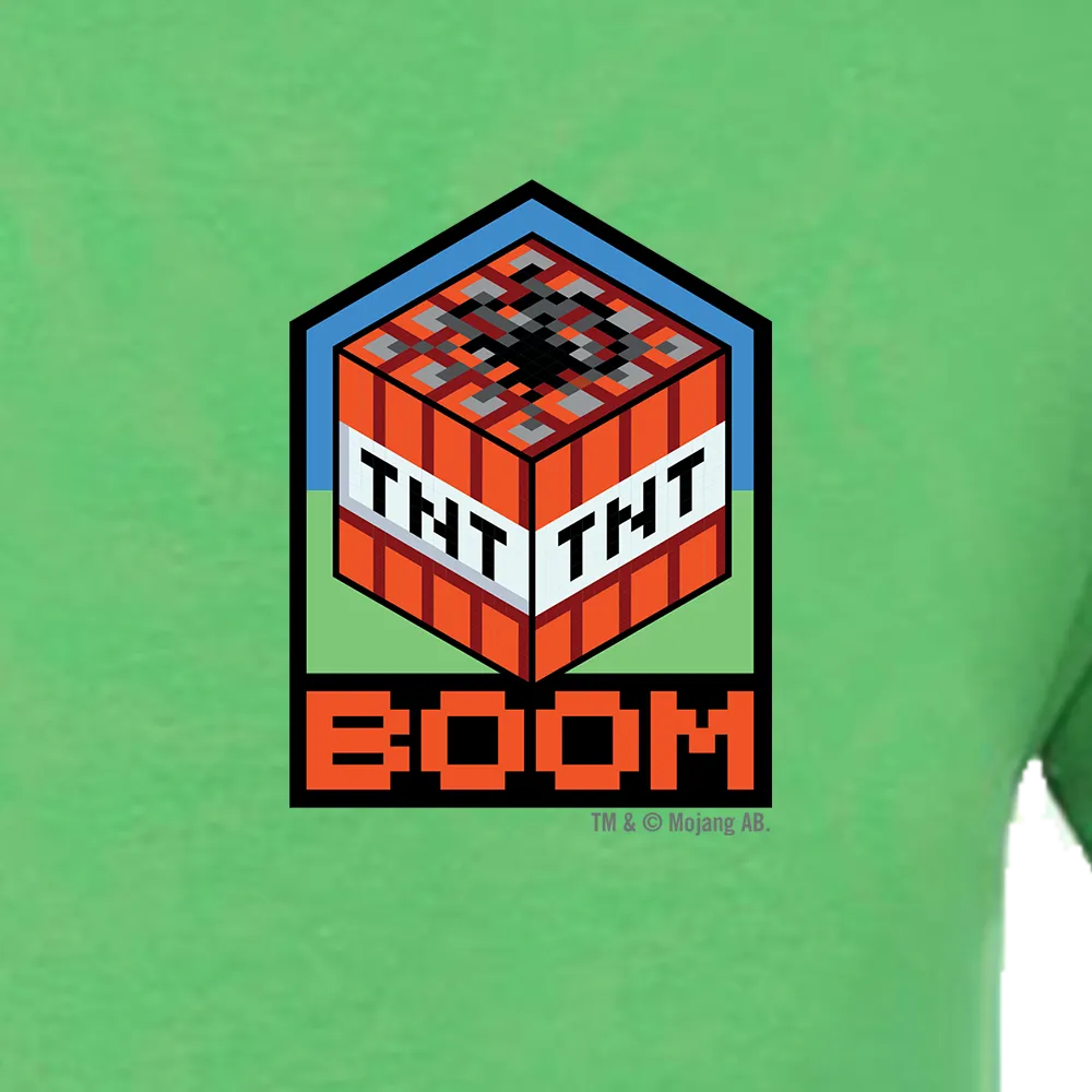 Minecraft Boom Badge Adult Short Sleeve T-Shirt