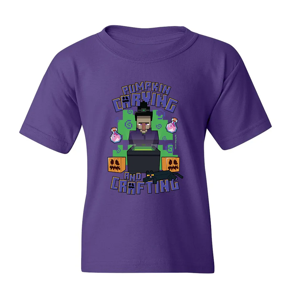 Minecraft Carving and Crafting Kids Short Sleeve T-Shirt