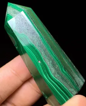 Natural Malachite Wand obelisk tower point crystal reiki point gemstone semiprecious