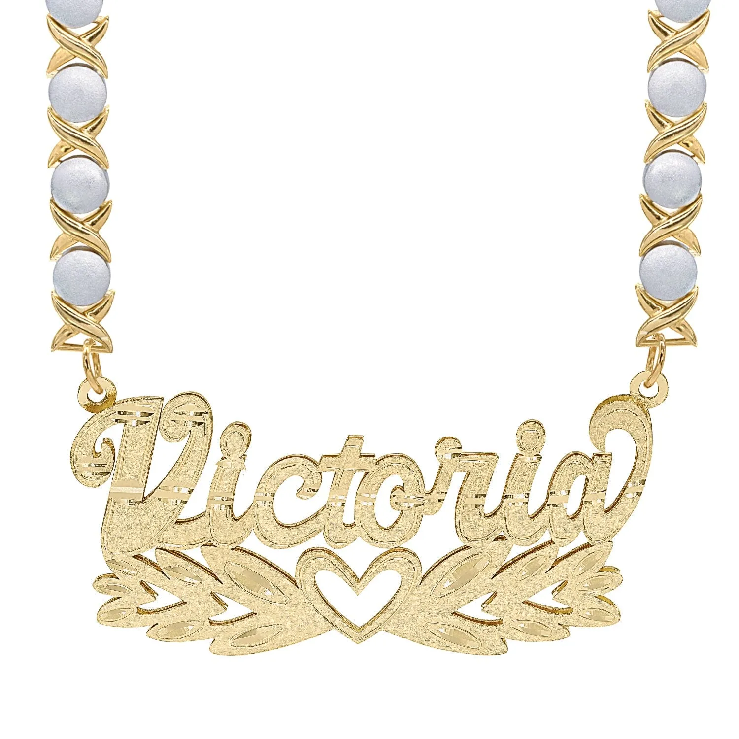 Personalized Double Nameplate Necklace Victoria