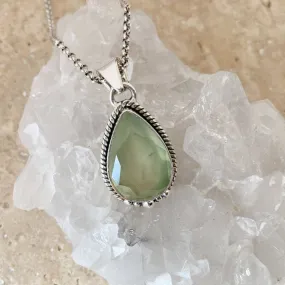 Prehnite Teardrop Pendant - Astrid