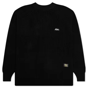 Ribbed Crewneck - Anthracite Black