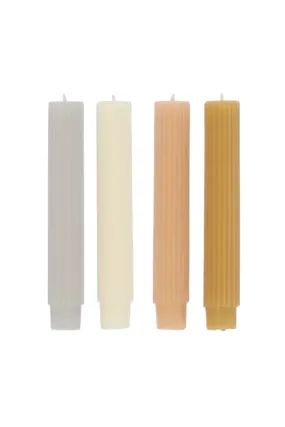 Ribbed Dinner Candles, Short