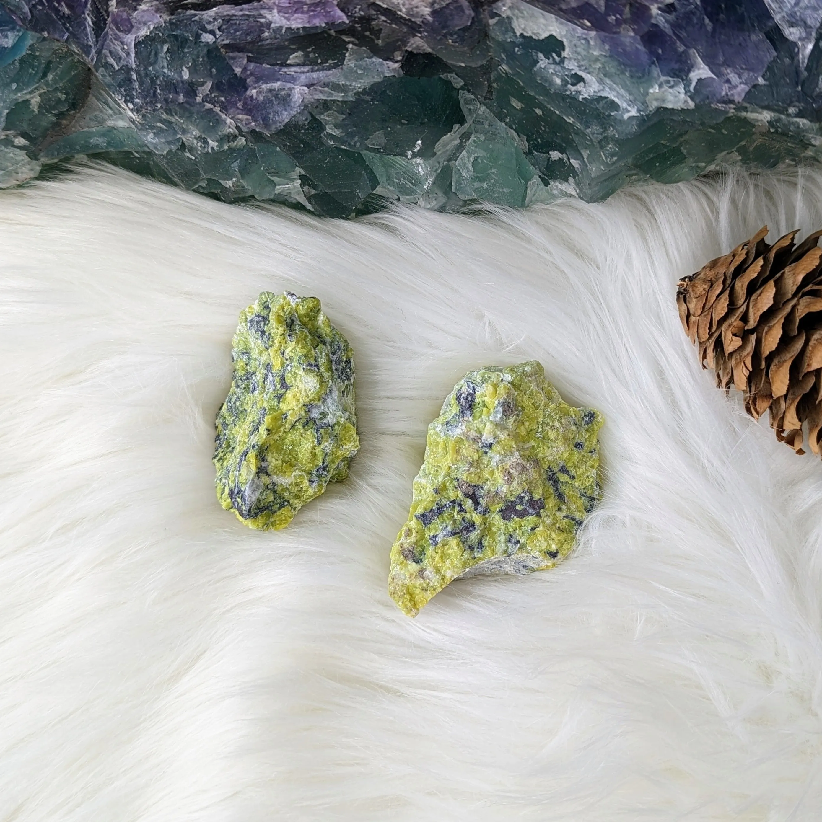 Rough Lizardite ~ Set of 2 ~ Open the Heart Chakra