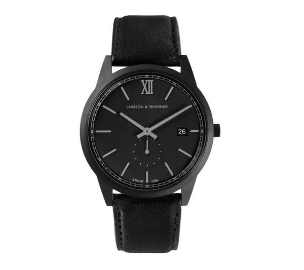 Saxon 39mm, Black Case, Black Leather